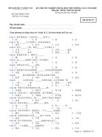 Đề thi tốt nghiệp THPT Quốc Gia môn Tiếng Trung 2006-2007 lần 2 mã đề 137 - Học Toàn Tập