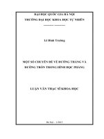 Một số chuyên đề về đường thẳng và đường tròn trong hình học phẳng