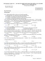 Đề thi tốt nghiệp THPT Quốc Gia môn Vật lí KPB 2006-2007 lần 2 mã đề 915 - Học Toàn Tập