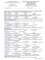 Đề thi KSCL lớp 10 Tiếng Anh Nguyễn Viết Xuân, Vĩnh Phúc 2019 lần 3 - Mã đề 107 - Học Toàn Tập