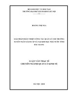 Giải pháp hoàn thiện công tác quản lý chi thường xuyên ngân sách cấp xã tại kho bạc nhà nước tỉnh bắc giang 