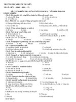 Đề cương thi kiểm tra giữa học kì 1 môn sinh học lớp 7, trường THCS Phước Nguyên, TP Bà Rịa, Tỉnh Bà Rịa Vũng Tàu 2020-2021 - Học Toàn Tập