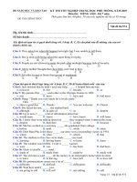Đề thi tốt nghiệp THPT Quốc Gia môn Tiếng Anh hệ 7 năm 2006-2007 lần 1 mã đề 974 - Học Toàn Tập