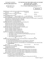 Đề thi Đề thi khảo sát nâng cao chất lượng lớp 11 môn Sinh lần 1 trường THPT Ngô Quyền, Hải Phòng năm học 2019-2020 - Học Toàn Tập