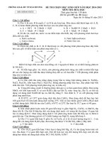 Đề thi HSG Hóa học lớp 9 cấp huyện TP Hải Dương, tỉnh Hải Dương 2014-2015 vòng 1 - Học Toàn Tập