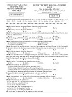 Đề thi thử THPT quốc gia môn hóa 2021 - 2022 Chuyên Thái Bình - Lần 3 - Năm 2019 | Đề thi đại học, Hóa học - Ôn Luyện