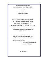 Nghiên cứu các yếu tố ảnh hưởng đến sử dụng dịch vụ kiểm toán báo cáo tài chính của các doanh nghiệp nhỏ và vừa tại việt nam