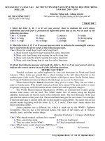 Đề thi vào 10 tiếng anh Đắk Lắk 2018-2019 mã đề 160 - Học Toàn Tập