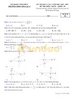 Đề khảo sát chất lượng đầu năm lần 1 môn Toán lớp 10 năm học 2018-2019 – Trường THPT Yên Lạc 2 (Mã đề 001)