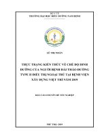 Thực trạng kiến thức về chế độ dinh dưỡng của người bệnh đái tháo đường type 2 điều trị ngoại trú tại bệnh viện xây dựng việt trì năm 2019 