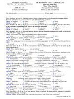 Đề thi KSCL lớp 10 Tiếng Anh Nguyễn Viết Xuân, Vĩnh Phúc 2019 lần 3 - Mã đề 101 - Học Toàn Tập