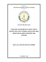 chăm sóc người bệnh sau phẫu thuật sỏi ống mật chủ tại khoa ngoại tổng hợp bệnh viện đa khoa tỉnh phú thọ năm 2019 