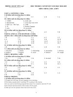 Đáp án đề thi học sinh giỏi môn tiếng anh lớp 9, Phòng GD&ĐT huyện Yên Lạc, Vĩnh Phúc 2018-2019 - Học Toàn Tập