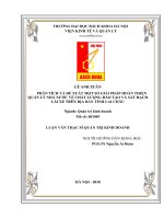 Phân tích và đề xuất một số giải pháp hoàn thiện quản lý nhà nước về chất lượng đào tạo và sát hạch lái xe trên địa bàn tỉnh lai châu 