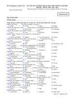 Đề thi tốt nghiệp THPT Quốc Gia môn Tiếng Anh hệ 7 năm 2006-2007 lần 1 mã đề 328 - Học Toàn Tập