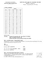 Đáp án đề thi kiểm tra giữa kỳ học kì 1 môn Vật lí lớp 11 trường THPT Ngô Quyền, Sở GD&ĐT Hải Phòng 2019-2020 - Học Toàn Tập