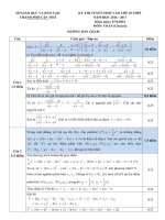 Đáp án chuyên toán học Cần Thơ 2016-2017 - Học Toàn Tập