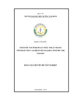 chăm sóc người bệnh sau phẫu thuật nội soi viêm ruột thừa tại bệnh viện đa khoa tỉnh phú thọ năm 2019 
