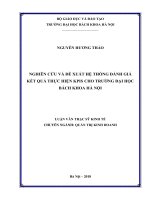 Nghiên cứu và đề xuất hệ thống đánh giá kết quả thực hiện kpis cho trường đại học bách khoa hà nội 