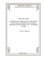 Giải pháp hoàn thiện quản lý chi thường xuyên ngân sách nhà nước cấp huyện trên địa bàn huyện đông anh   thành phố hà nội 