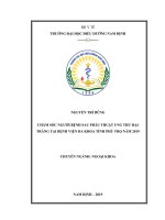 Chăm sóc người bệnh sau phẫu thuật ung thư đại tràng tại bệnh viện đa khoa tỉnh phú thọ năm 2019 
