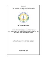công tác chăm sóc người bệnh sau phẫu thuật gãy xương đùi tại khoa chấn thương i bệnh viện đa khoa tỉnh phú thọ năm 2019 