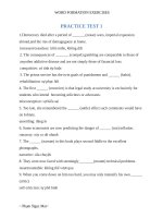 BÀI tập WORD FORMATION NÂNG CAO DÀNH CHO HS CHUYÊN ANH