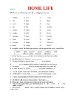 Bài tập tiếng anh lớp 12 Unit 1 Home life có đáp án
