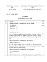 Đáp án chọn đội tuyển HSG Địa lí lớp 12 Quảng Ninh 2012-2013 - Học Toàn Tập