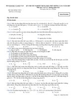Đề thi tốt nghiệp THPT Quốc Gia môn Vật lí KPB 2006-2007 lần 2 mã đề 804 - Học Toàn Tập