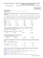 Đề thi tốt nghiệp THPT Quốc Gia môn Tiếng Trung 2006-2007 lần 1 mã đề 305 - Học Toàn Tập