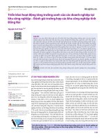 Triển khai hoạt động tăng trưởng xanh của các doanh nghiệp tại khu công nghiệp – Đánh giá trường hợp các khu công nghiệp tỉnh Đồng Nai