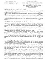 Đáp án HSG Lịch sử lớp 12 Bắc Ninh 2010-2011 - Học Toàn Tập