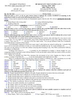 Đề thi KSCL lớp 10 Tiếng Anh Nguyễn Viết Xuân, Vĩnh Phúc 2019 lần 3 - Mã đề 102 - Học Toàn Tập