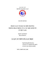 Pháp luật về bảo vệ môi trường trong hoạt động của các khu kinh tế ở việt nam 