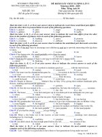 Đề thi KSCL lớp 10 Tiếng Anh Nguyễn Viết Xuân, Vĩnh Phúc 2019 lần 3 - Mã đề 301 - Học Toàn Tập