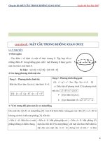 Chuyên đề mặt cầu trong không gian oxyz