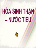 HÓA SINH THẬN, nước TIỂU (hóa SINH lâm SÀNG) 