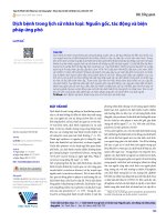 Dịch bệnh trong lịch sử nhân loại: Nguồn gốc, tác động và biện pháp ứng phó