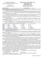 Đề thi KSCL lớp 10 Tiếng Anh Nguyễn Viết Xuân, Vĩnh Phúc 2019 lần 3 - Mã đề 302 - Học Toàn Tập