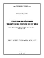 Luận án tiến sĩ tích hợp giáo dục hướng nghiệp trong dạy học địa lí 12 trung học phổ thông