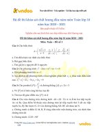 Đề khảo sát chất lượng đầu năm môn Toán lớp 10 năm học 2020-2021 (Đề số 1)