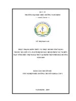 Thực trạng kiến thức và thực hành về sử dụng thuốc xịt, hít của người bệnh mắc bệnh phổi tắc nghẽn mạn tính điều trị ngoại trú tại bệnh viện phổi hải dương năm 2019 