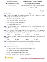 Đề khảo sát chất lượng đầu năm lần 1 môn Vật lí lớp 10 năm học 2018-2019 – Trường THPT Yên Lạc 2 (Mã đề 132)