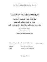 Nghiên cứu tính chất nhiệt ẩm của một số mẫu vải tơ tằm ảnh hưởng đến tính tiện nghi của quần áo