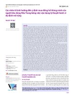 Các nhân tố ảnh hưởng đến ý định mua đồng hồ thông minh của người tiêu dùng Nha Trang bằng việc vận dụng lý thuyết hành vi dự định mở rộng