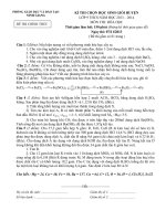 Đề thi HSG Hóa học lớp 9 huyện Ninh Giang, Hải Dương 2013-2014 - Học Toàn Tập