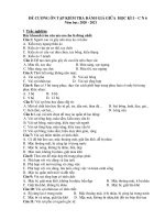 Đề cương thi kiểm tra giữa học kì 1 môn công nghệ lớp 6, trường THCS Phước Nguyên, TP Bà Rịa, Tỉnh Bà Rịa Vũng Tàu 2020-2021 - Học Toàn Tập