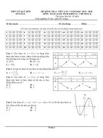 Đề kiểm tra 1 tiết lớp 12 năm 2019-2020 môn Toán (Giải tích) - THPT Lê Quý Đôn
