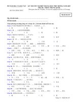 Đề thi tốt nghiệp THPT Quốc Gia môn Tiếng Trung 2006-2007 lần 1 mã đề 247 - Học Toàn Tập